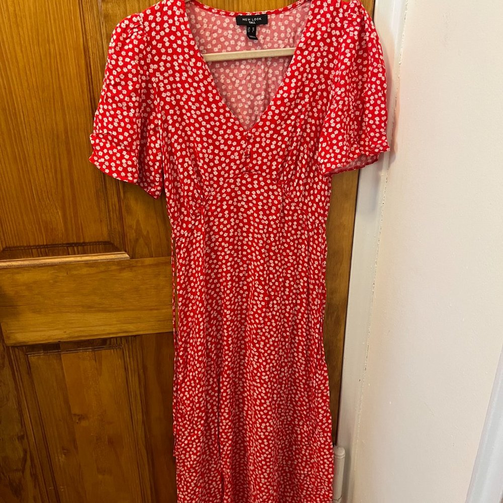 New Look Tall Flutter Sleeve Drop Hem Midi Dress … - image 4